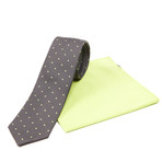 Grenafaux Dots Tie +  Solid Cotton Pocket Square