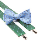 Juneberry Bow Tie + Pencil Pinstripe Suspenders