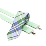 Wow Plaid Tie + Sand Wash Solid Suspenders