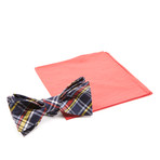 Plaiditude Bow Tie + Sullivan Solid Pocket Square