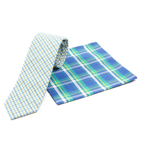 Civil Plaid Tie + Sunset Plaid Pocket Square