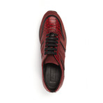 Lace Up Sneaker // Burgundy Reptile (Euro: 44)