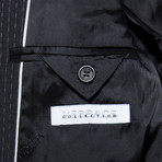 Wool Two-Piece Suit // Black Pinstripe (Euro: 44)