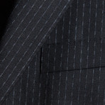 Wool Two-Piece Suit // Black Pinstripe (Euro: 44)