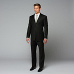 Wool Two-Piece Suit // Black Pinstripe (Euro: 44)