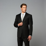 Wool Two-Piece Suit // Black Pinstripe (Euro: 44)