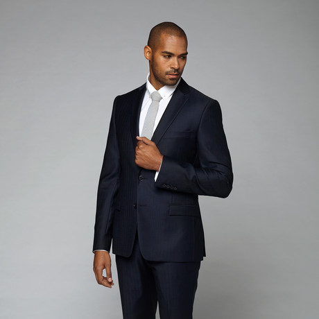Wool Two-Piece Suit // Navy Pinstripe (Euro: 44)