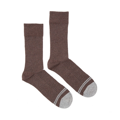 Brown Everyday Crew Sock // Pack of 2