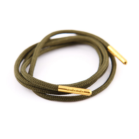 Boot Laces // Baggy Green (Gold Tips)