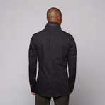 Laminated Waxed Cotton Coat // Black (2XL)