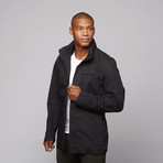 Laminated Waxed Cotton Coat // Black (2XL)