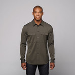 Alchemy Equipment Apparel // Wool + Cotton Twill Button-Up Shirt // Moss (M)