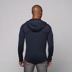 Merino Wool Hooded Henley // Sea Blue (S)