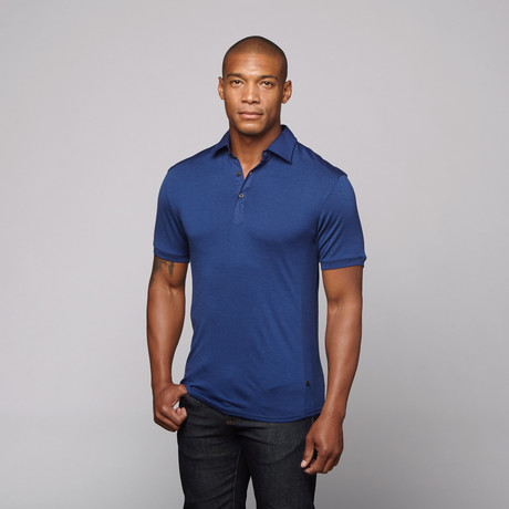 Merino Wool Polo // Bright Blue (S)