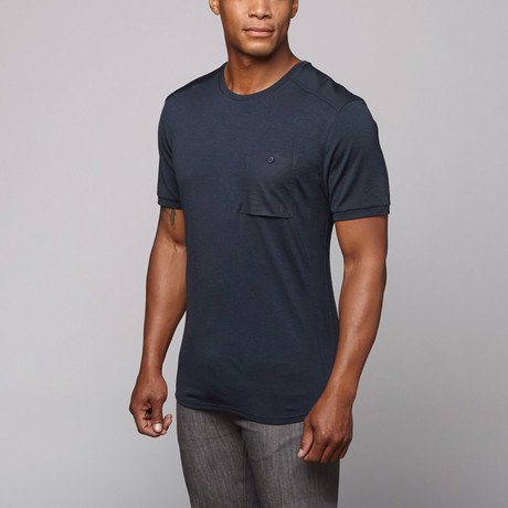 Alchemy Equipment Apparel // Merino Wool Crew Neck Tee // Sea Blue (S)