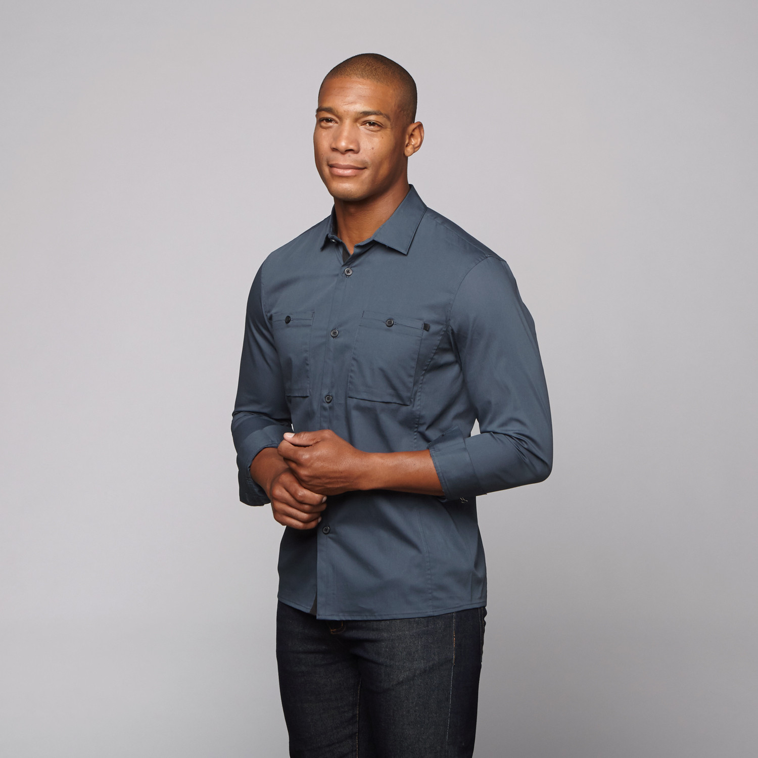 Fitted Button Up Shirt // Steel Blue (S) - Alchemy Equipment Apparel ...