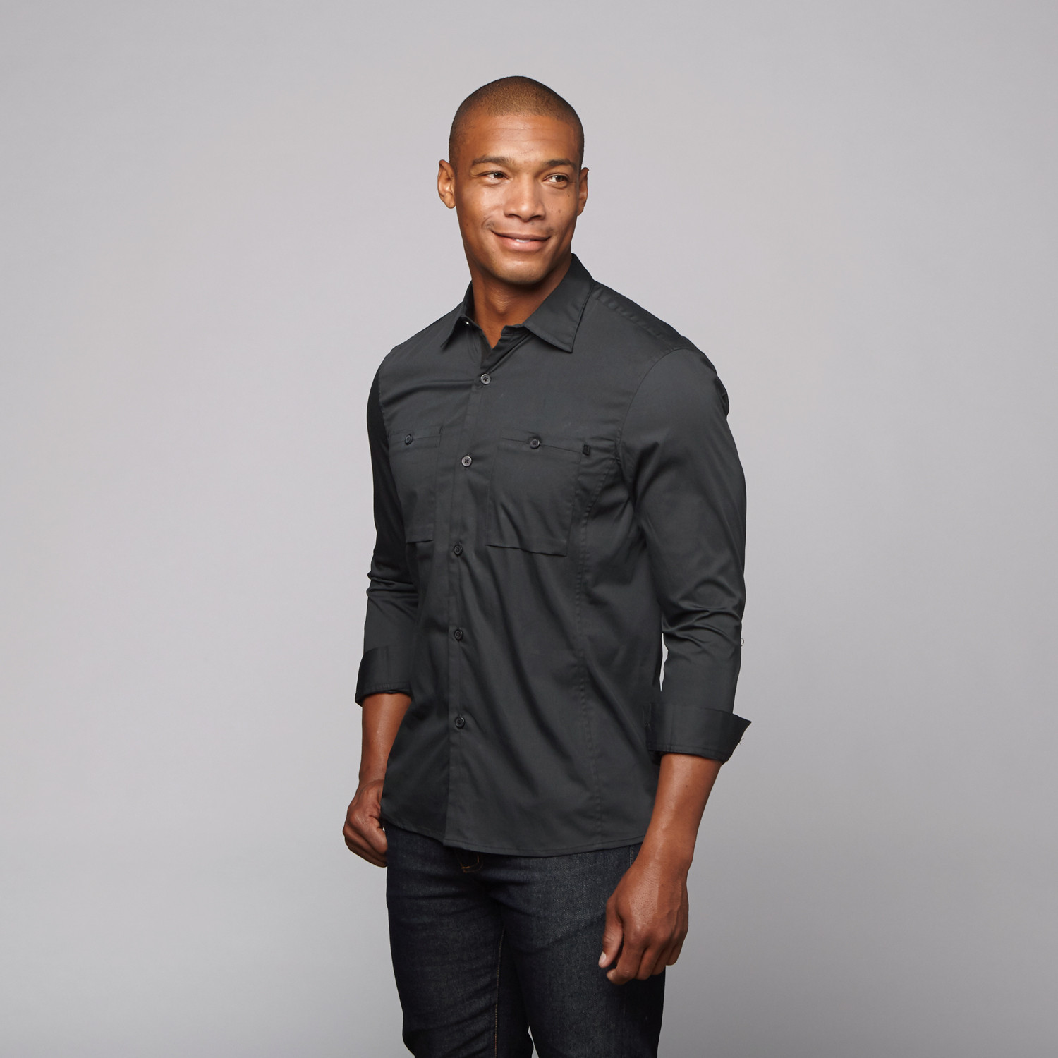 Fitted Button Up Shirt // Slate (L) - Fashion Clearance - Touch of Modern