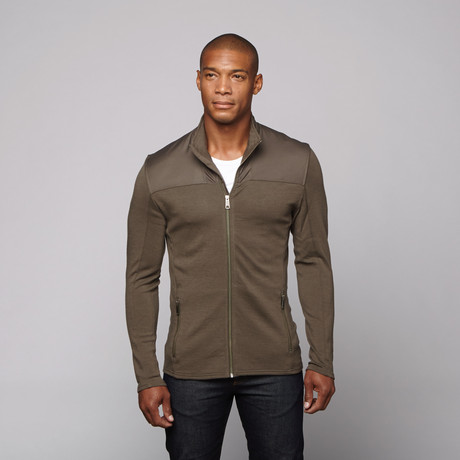 Merino Wool Zip Jacket // Olive (S)