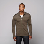 Merino Wool Zip Jacket // Olive (M)