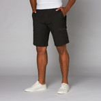 Wool Blend Cargo Short // Black Pinstripe (30)