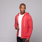 Mr. Zip Up Hoodie // Red (XL)