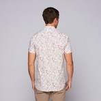 Flower Power Short Sleeve Button Up // Pink (2XL)