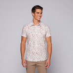 Flower Power Short Sleeve Button Up // Pink (2XL)