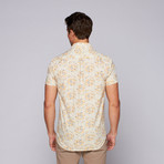 Psycho Flower Short Sleeve Button Up // Yellow (M)
