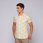 Psycho Flower Short Sleeve Button Up // Yellow (M)