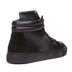 Leather + Suede High Top Trainers // Black (Euro: 42)