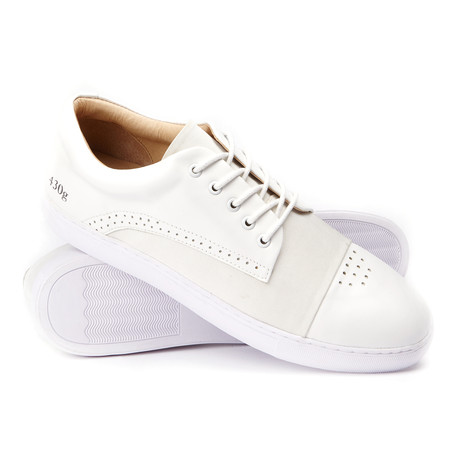 Gram // 430g Low-Top Perforated Toe Sneaker // White (US: 8)