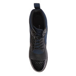 Gram // 470G High-Top Perforated Toe Sneaker // Navy (US: 9)