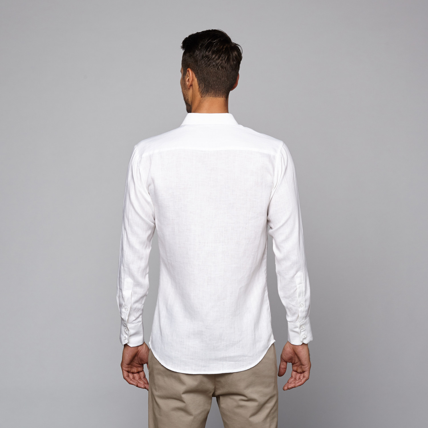 Linen Long Sleeve Two Pocket Shirt // White (S) - Mojito - Touch of Modern