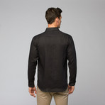 Linen Embroidered Shirt // Black (XL)