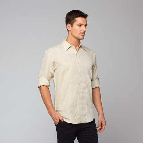 Linen Roll Up Shirt // Natural (S)