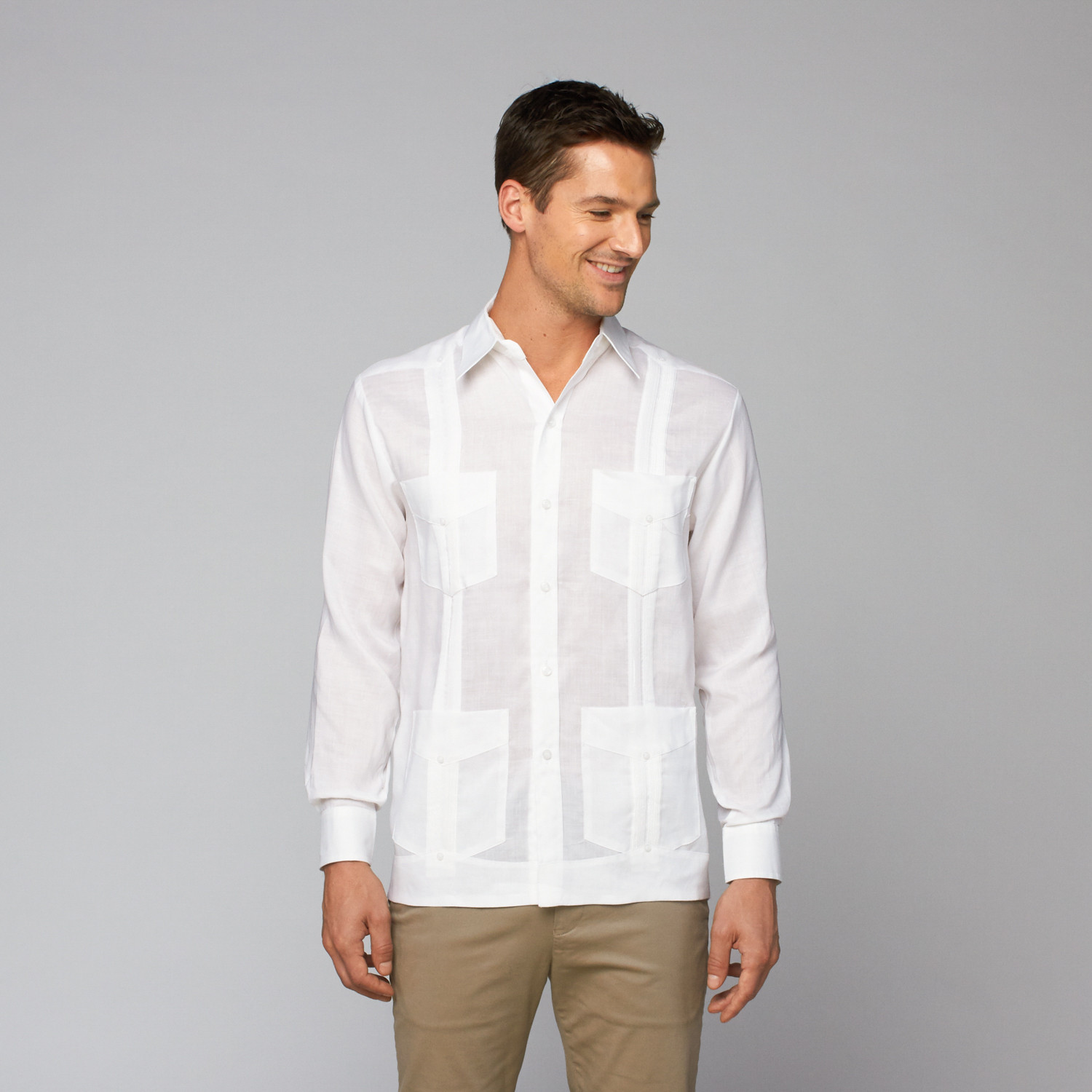 Linen Guayabera Shirt // White (XL) - Mojito Collection - Touch of Modern