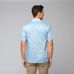Linen Guayabera Shirt // Light Blue (M)