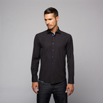 Button Up Shirt // Black Mini Triangle (M)