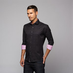 Button Up Shirt // Black Check (L)