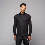 Bespoke // Button Up Shirt // Black + Green (S)