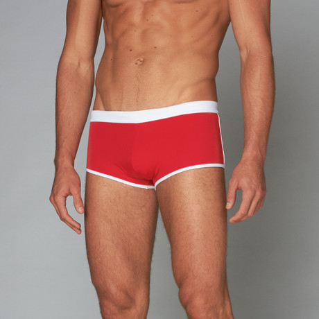 St. Martin Swim Trunk // Red + White (S)