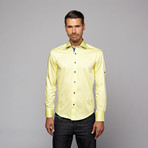 Bespoke // Button Up Shirt // Yellow + Navy (3XL)