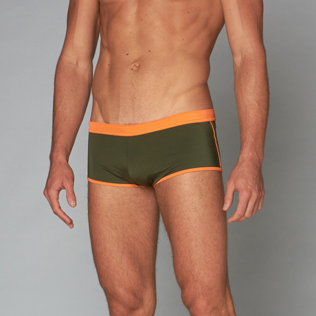 St. Martin Swim Trunk // Army + Orange (S)