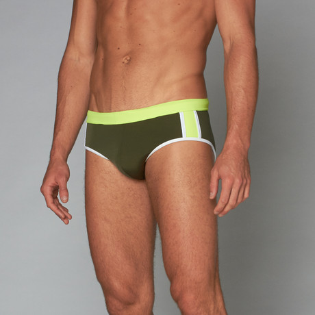 Belmare Swim Brief // Army + Citrus (S)