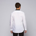 The Kooples // Poplin Shirt + Taffeta Collar // White (L)