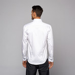 Button Up Shirt // White + Black (S)