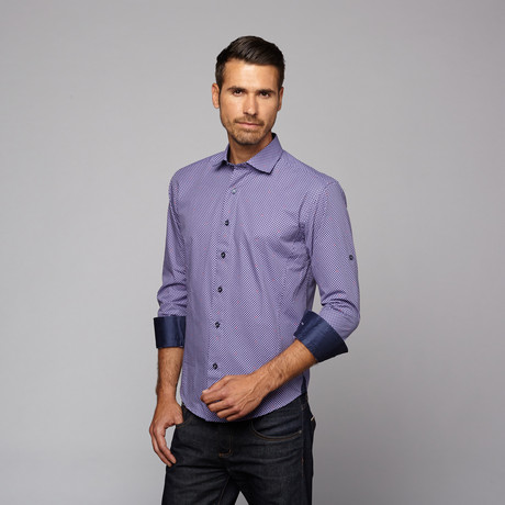 Button Up Shirt // Lilac Diamond (S)