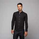 Bespoke // Button Up Shirt // Black + Blue Dot (3XL)