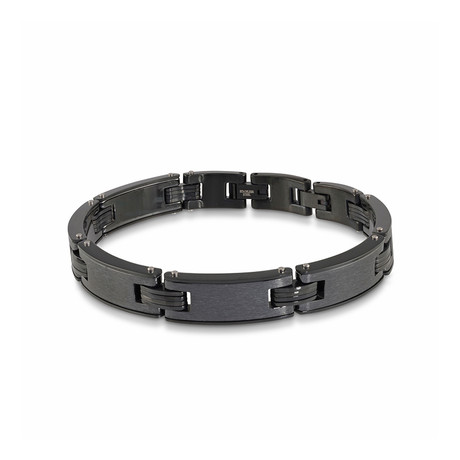 Matte Black Stainless Steel Link Bracelet