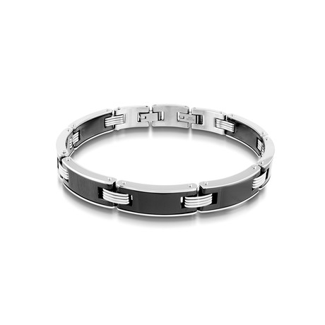 Ceramic Rectangular Link Bracelet // Black